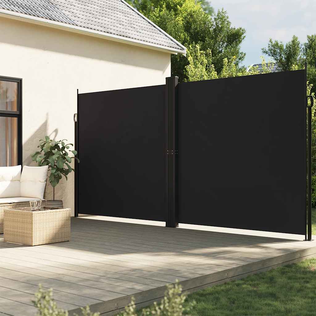 Retractable Side Awning Black 220x600 cm