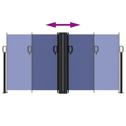 Retractable Side Awning Blue 120x1000 cm