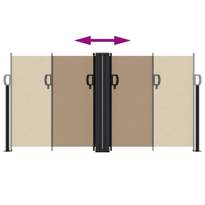 Retractable Side Awning Taupe 120x1000 cm