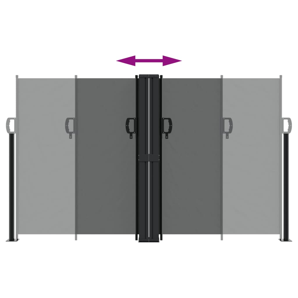 Retractable Side Awning Anthracite 100% polyester with PU coating