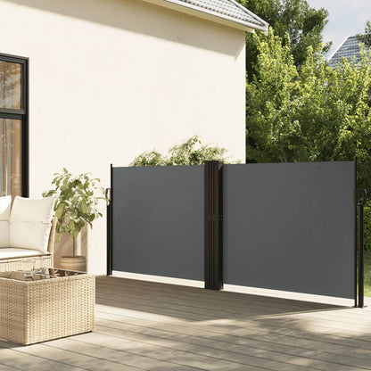 Retractable Side Awning Anthracite 100% polyester with PU coating