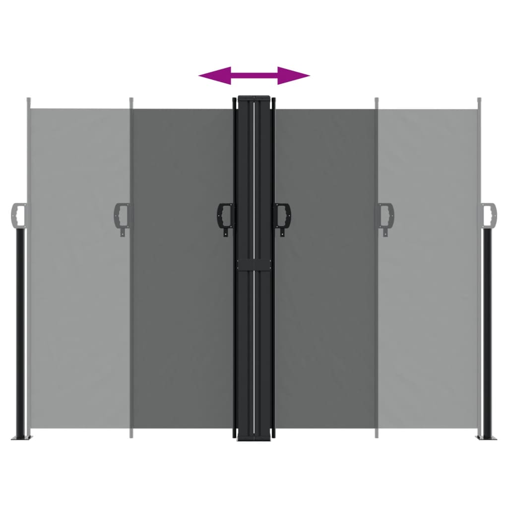 vidaXL Retractable Side Awning Anthracite 100% polyester with a PU coating