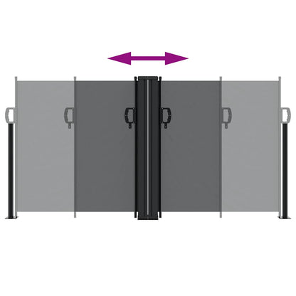 Retractable Side Awning Black 120x1200 cm