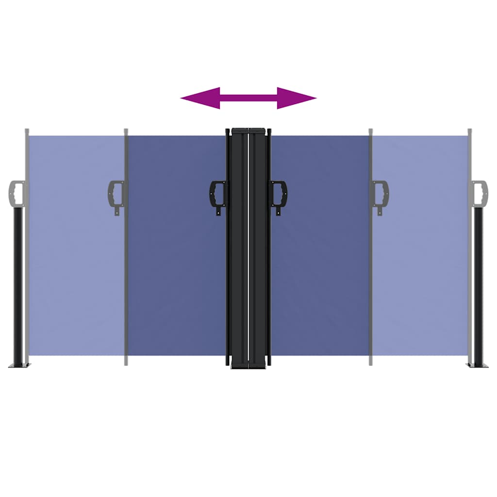 Retractable Side Awning Blue 120x1200 cm