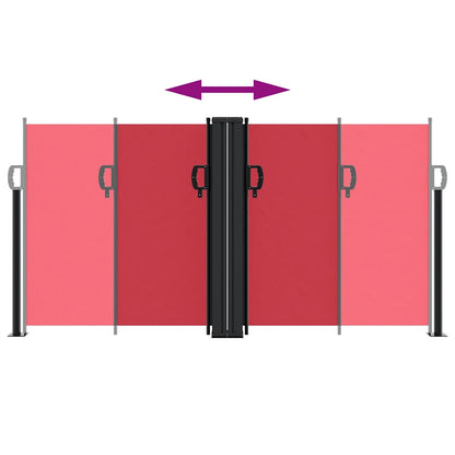 Retractable Side Awning Red 120x1200 cm