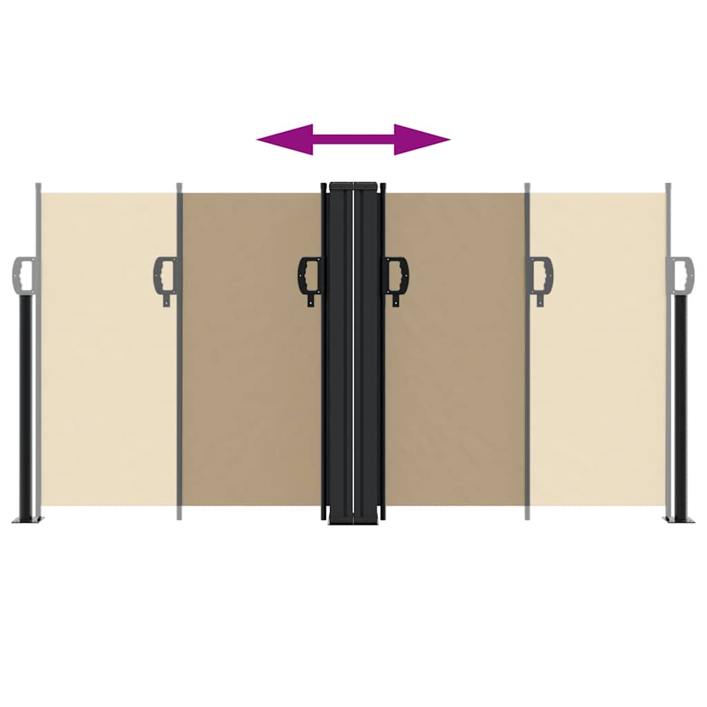 Retractable Side Awning Beige 120x1200 cm