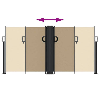 Retractable Side Awning Beige 120x1200 cm