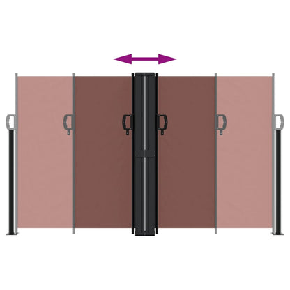 Retractable Side Awning Brown 140x1200 cm