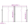 Retractable Side Awning Black 200x1200 cm