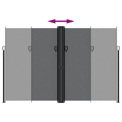 Retractable Side Awning Black 220x1200 cm