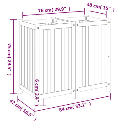 Garden Planter with Liner 84x42x75 cm Solid Wood Acacia