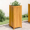 Garden Planter with Liner 42x42x100 cm Solid Wood Acacia