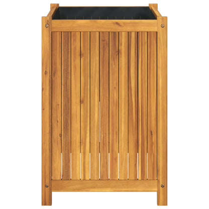 Garden Planter with Liner 50x50x75 cm Solid Wood Acacia