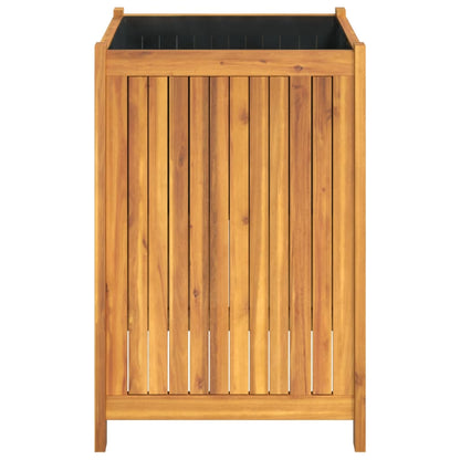 Garden Planter with Liner 50x50x75 cm Solid Wood Acacia
