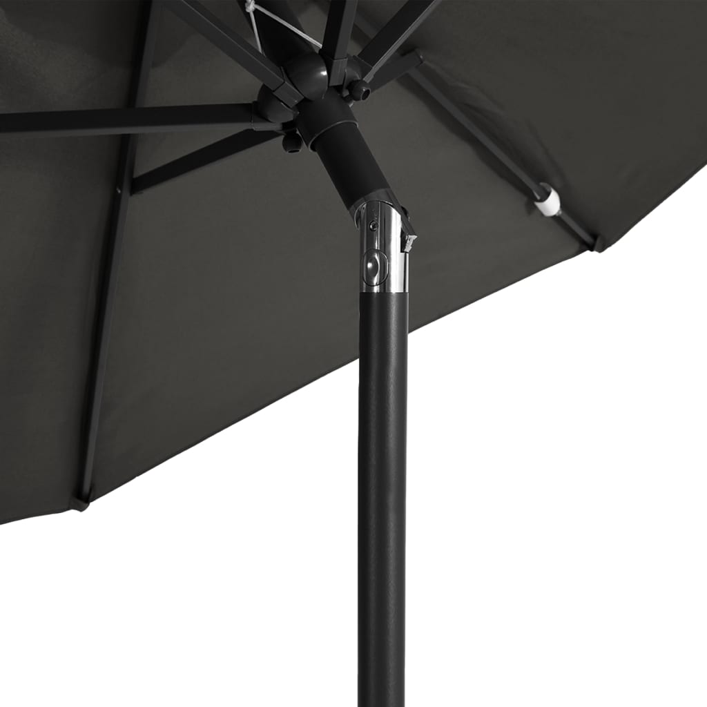 Garden Parasol with Steel Pole Anthracite 88.6"x88.6"x83.5