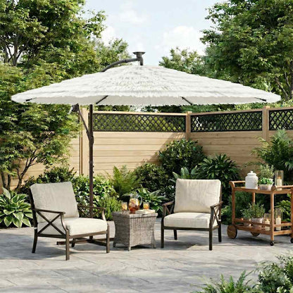 Garden Parasol with Steel Pole White 269x269x235 cm
