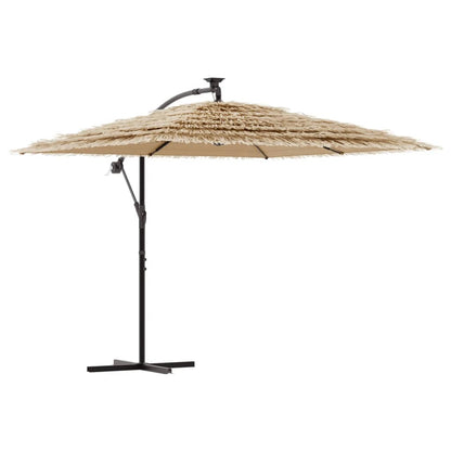 vidaXL Garden Parasol Brown Polyester Large Foldable Garden Parasol