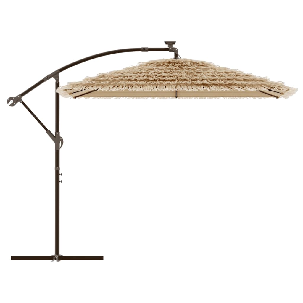 vidaXL Garden Parasol Brown Polyester Large Foldable Garden Parasol
