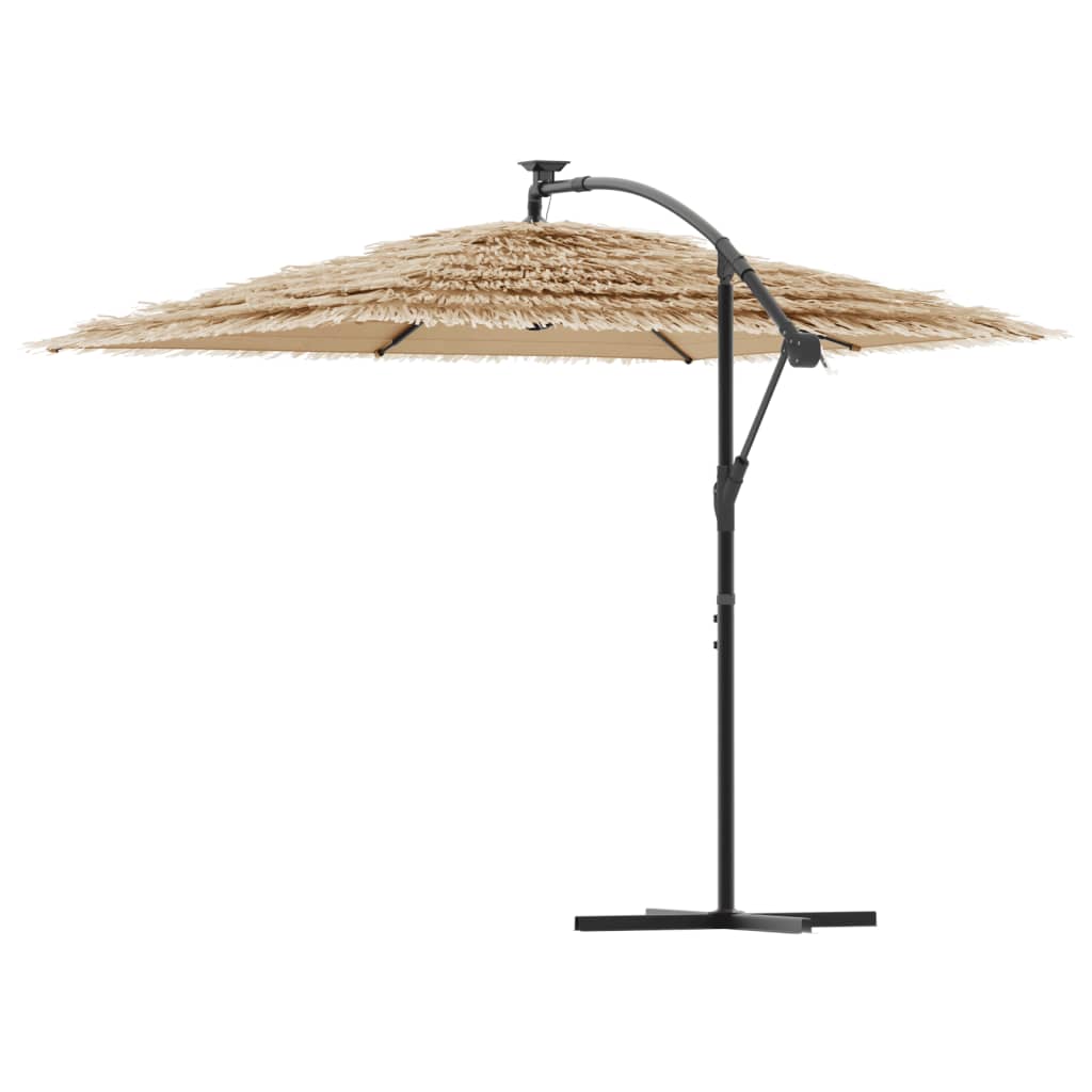 vidaXL Garden Parasol Brown Polyester Large Foldable Garden Parasol