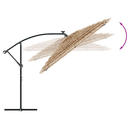 vidaXL Garden Parasol Brown Polyester Large Foldable Garden Parasol
