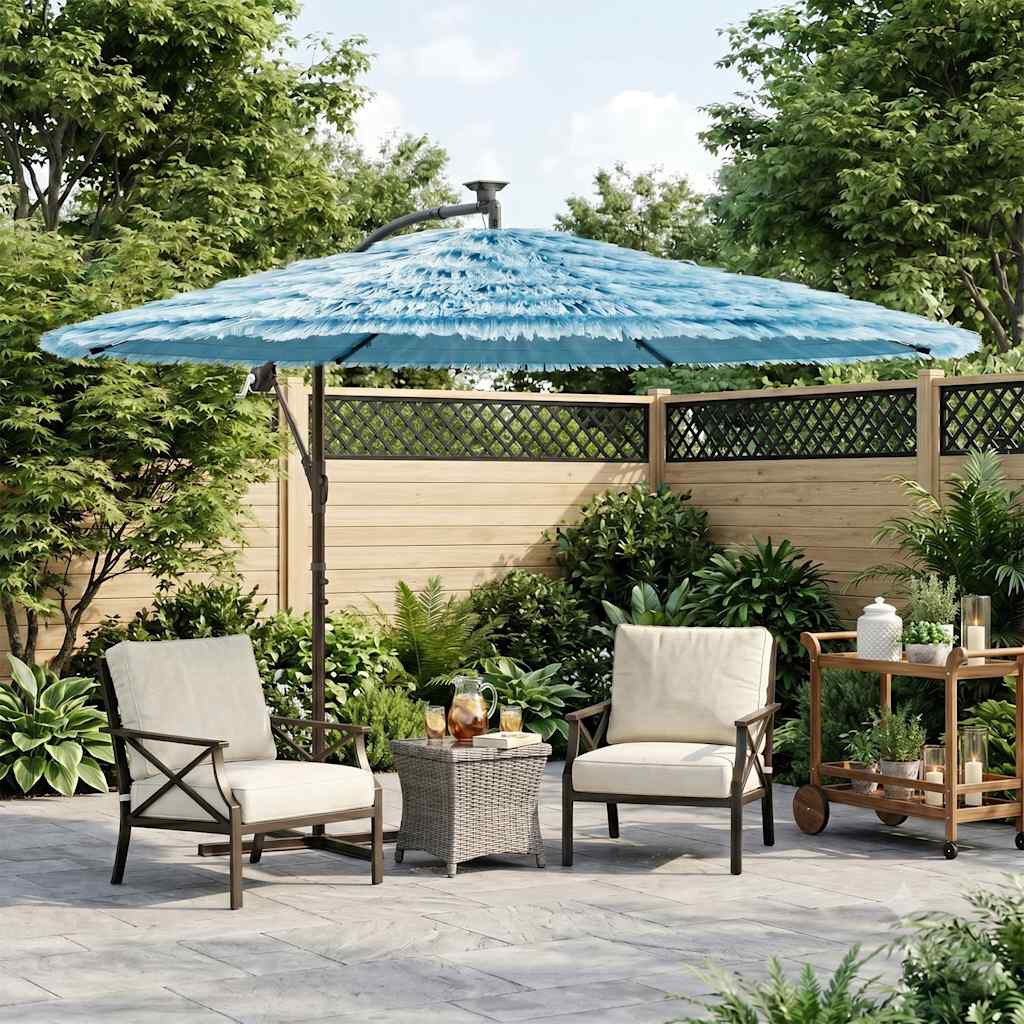 Garden Parasol with Steel Pole Blue 290x290x238 cm