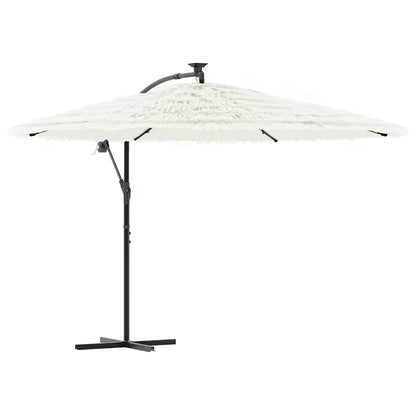 Garden Parasol with Steel Pole White 290x290x238 cm