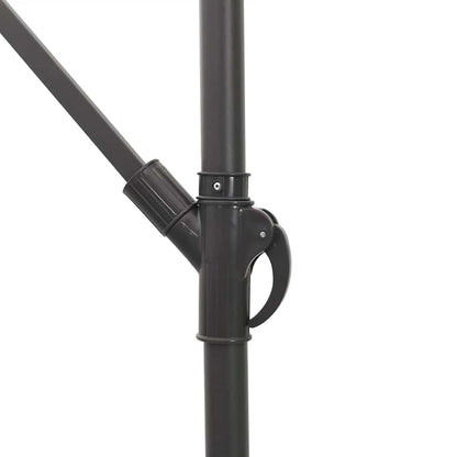 Garden Parasol with LEDs and Steel Pole Brown 246x246x230 cm