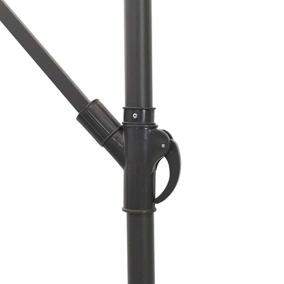 Garden Parasol with with LEDs and Steel Pole Brown 269x269x235 cm