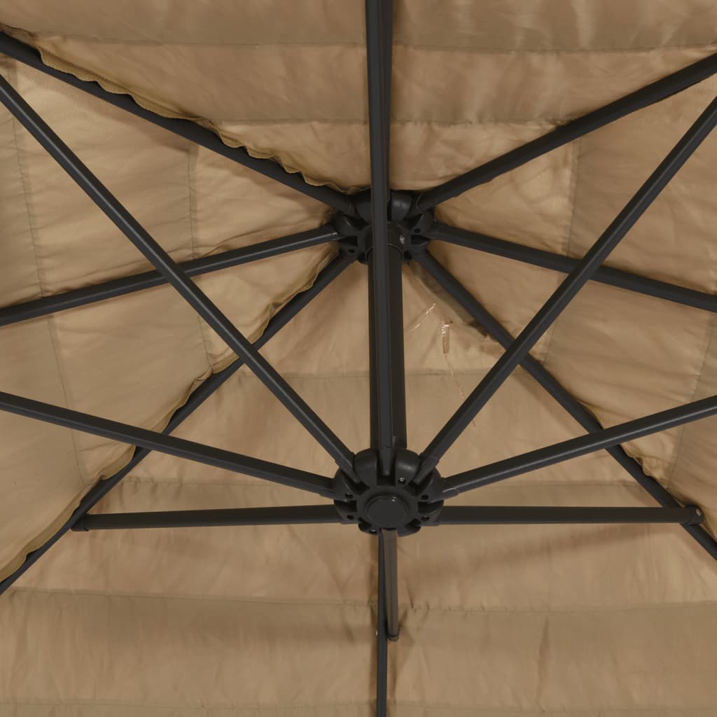 vidaXL Garden Parasol Brown Polyester Large UV-resistant materials