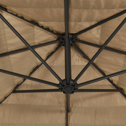 vidaXL Garden Parasol Brown Polyester Large UV-resistant materials