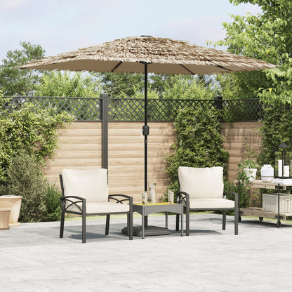 vidaXL Garden Parasol Brown Polyester Large UV-resistant materials