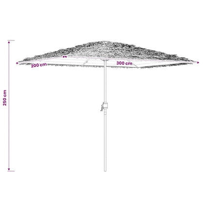 Garden Parasol with Steel Pole Blue 300x200x250 cm