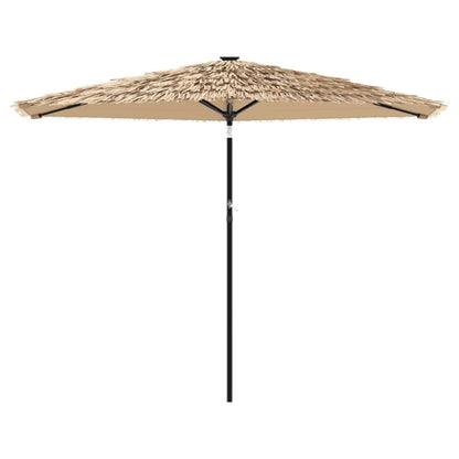 Garden Parasol Brown Polyester Large Foldable Garden Parasol