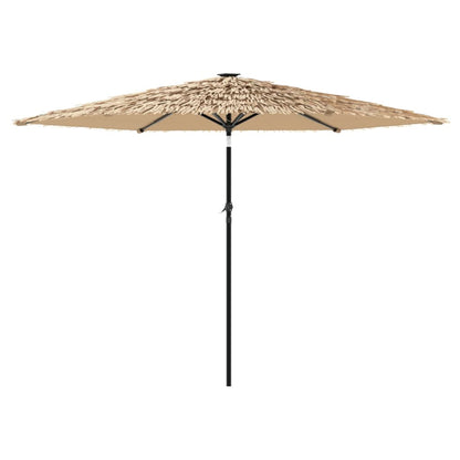 Garden Parasol Brown Polyester Large Foldable Garden Parasol