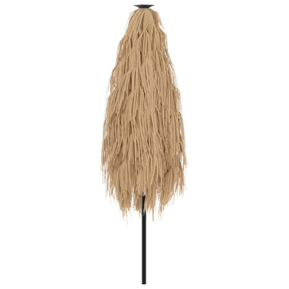 Garden Parasol Brown Polyester Large Foldable Garden Parasol