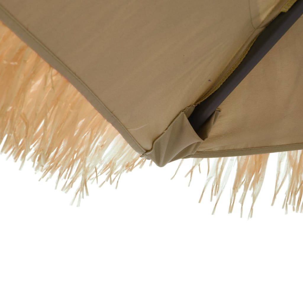 Garden Parasol Brown Polyester Large Foldable Garden Parasol