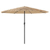 Garden Parasol with Steel Pole Brown 388x388x248 cm