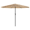 Garden Parasol with Steel Pole Brown 388x388x248 cm
