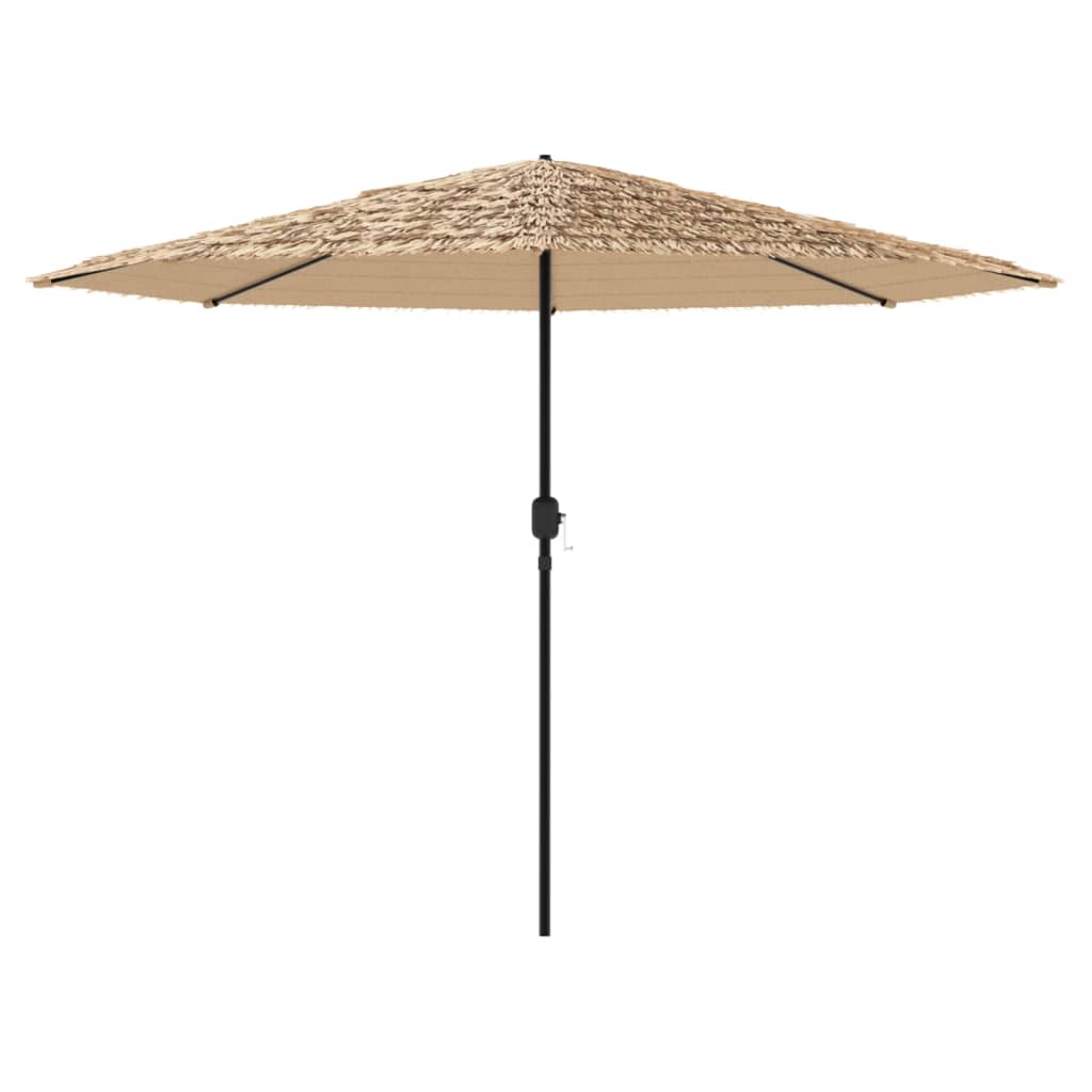 vidaXL Garden Parasol Brown Polyester, Powder-Coated Steel Large
