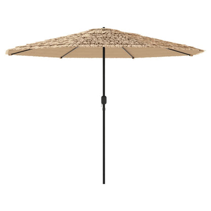 vidaXL Garden Parasol Brown Polyester, Powder-Coated Steel Large