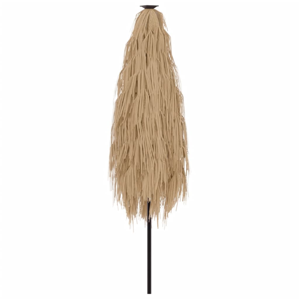 vidaXL Garden Parasol Brown Polyester, Powder-Coated Steel Large