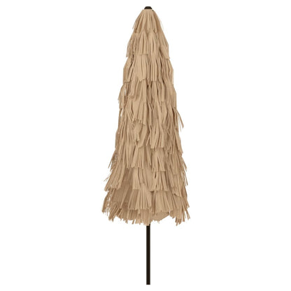 Garden Parasol with LEDs and Steel Pole Brown 324x324x247 cm