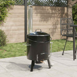 Goulash Cannon with Chimney and Lid Black Enamelled Steel