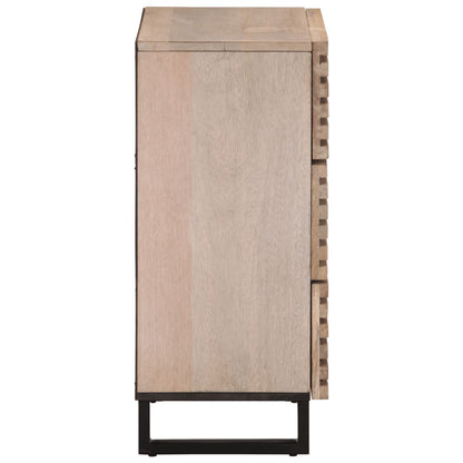 Sideboard White 60x34x75 cm Solid Wood Mango