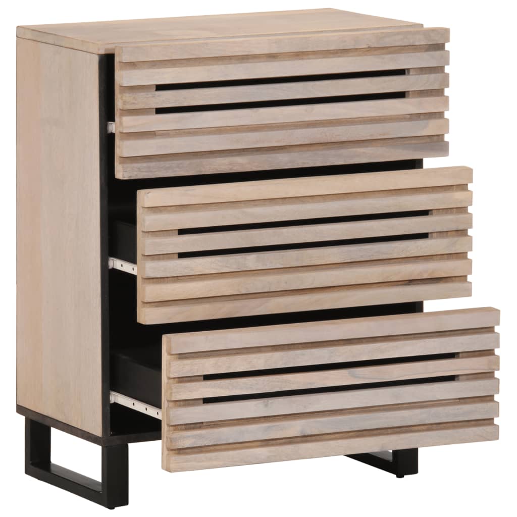 Sideboard White 60x34x75 cm Solid Wood Mango
