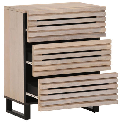 Sideboard White 60x34x75 cm Solid Wood Mango