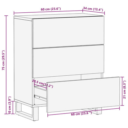 Sideboard 60x34x75 cm Solid Wood Acacia