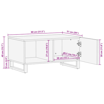 Coffee Table 80x51x40 cm Solid Wood Acacia