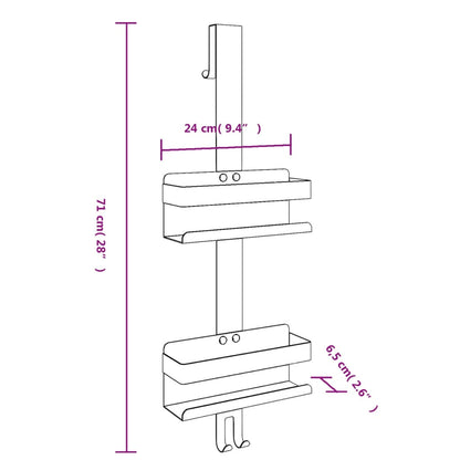 Hanging Shower Caddy Silver Brushed 304 stainless steel