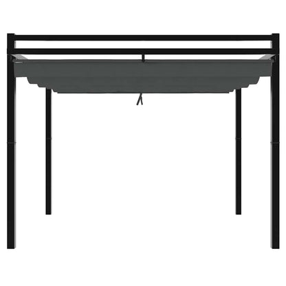Garden Gazebo with Retractable Roof Anthracite 3x3 m Aluminium